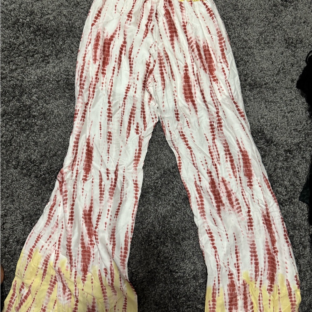 Peach Love California Tie-Dye Wide Leg Pants